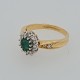 Pre Owned 18ct Emerald and Diamond Cluster Ring ZB877